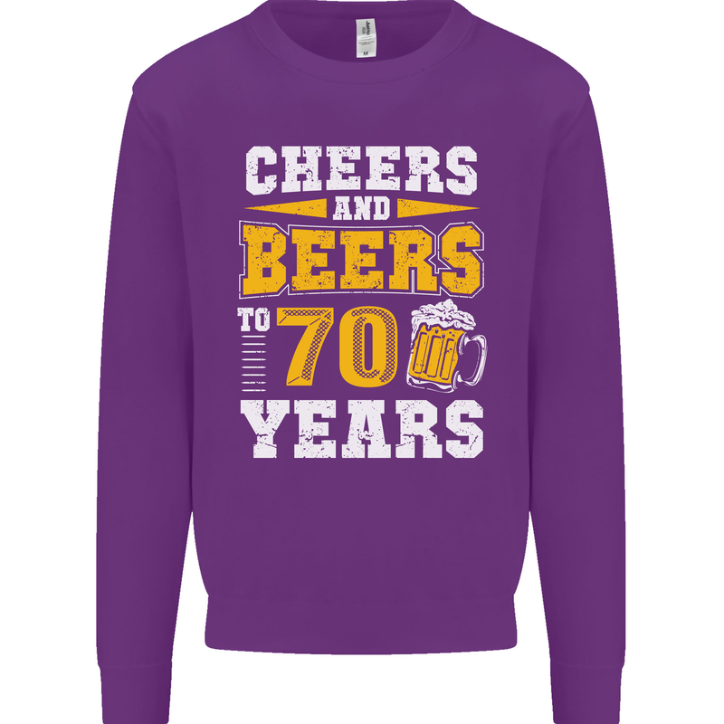 70th Birthday 70 Year Old Funny Alcohol Mens Sweatshirt Jumper Purple