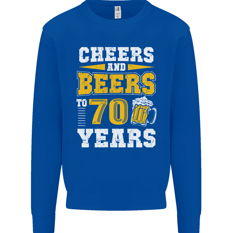 70th Birthday 70 Year Old Funny Alcohol Mens Sweatshirt Jumper Royal Blue