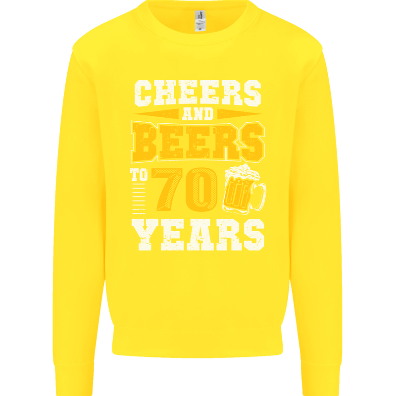 70th Birthday 70 Year Old Funny Alcohol Mens Sweatshirt Jumper Yellow