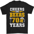 70th Birthday 70 Year Old Funny Alcohol Mens T-Shirt 100% Cotton Black