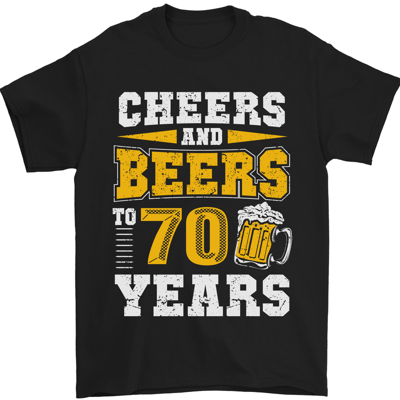 70th Birthday 70 Year Old Funny Alcohol Mens T-Shirt 100% Cotton Black