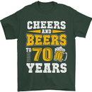 70th Birthday 70 Year Old Funny Alcohol Mens T-Shirt 100% Cotton Forest Green