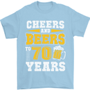 70th Birthday 70 Year Old Funny Alcohol Mens T-Shirt 100% Cotton Light Blue