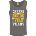 70th Birthday 70 Year Old Funny Alcohol Mens Vest Tank Top Charcoal