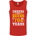 70th Birthday 70 Year Old Funny Alcohol Mens Vest Tank Top Red