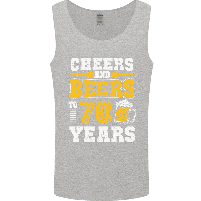 70th Birthday 70 Year Old Funny Alcohol Mens Vest Tank Top Sports Grey