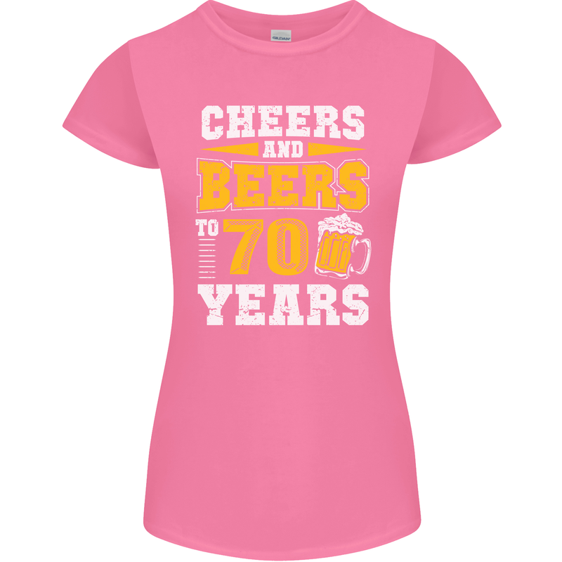 70th Birthday 70 Year Old Funny Alcohol Womens Petite Cut T-Shirt Azalea