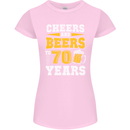 70th Birthday 70 Year Old Funny Alcohol Womens Petite Cut T-Shirt Light Pink