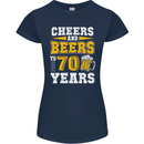 70th Birthday 70 Year Old Funny Alcohol Womens Petite Cut T-Shirt Navy Blue
