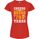 70th Birthday 70 Year Old Funny Alcohol Womens Petite Cut T-Shirt Red