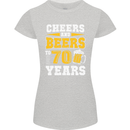 70th Birthday 70 Year Old Funny Alcohol Womens Petite Cut T-Shirt Sports Grey