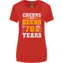 70th Birthday 70 Year Old Funny Alcohol Womens Wider Cut T-Shirt Red