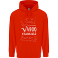 70th Birthday 70 Year Old Geek Funny Maths Mens 80% Cotton Hoodie Bright Red