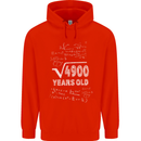 70th Birthday 70 Year Old Geek Funny Maths Mens 80% Cotton Hoodie Bright Red