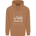 70th Birthday 70 Year Old Geek Funny Maths Mens 80% Cotton Hoodie Caramel Latte