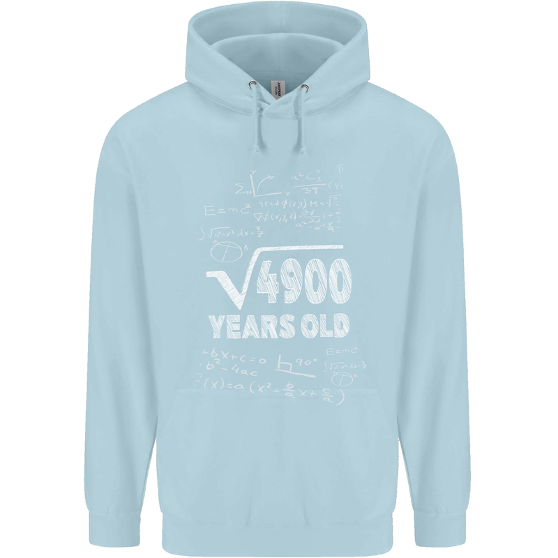 70th Birthday 70 Year Old Geek Funny Maths Mens 80% Cotton Hoodie Light Blue