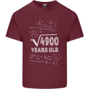 70th Birthday 70 Year Old Geek Funny Maths Mens Cotton T-Shirt Tee Top Maroon