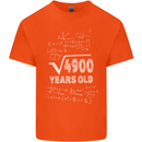 70th Birthday 70 Year Old Geek Funny Maths Mens Cotton T-Shirt Tee Top Orange