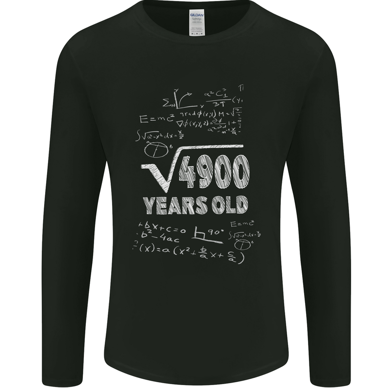 70th Birthday 70 Year Old Geek Funny Maths Mens Long Sleeve T-Shirt Black