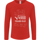 70th Birthday 70 Year Old Geek Funny Maths Mens Long Sleeve T-Shirt Red