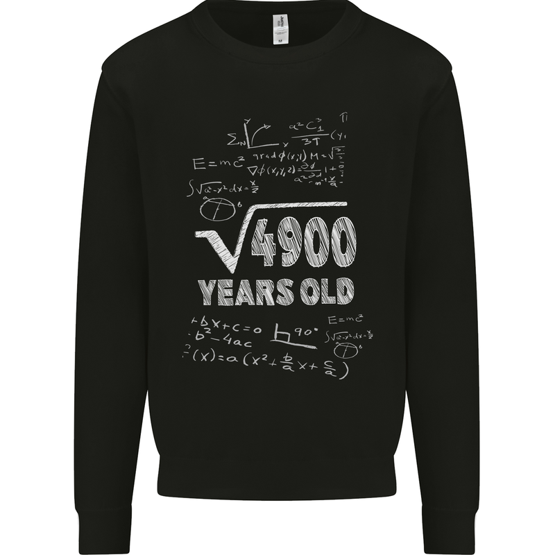 70th Birthday 70 Year Old Geek Funny Maths Mens Sweatshirt Jumper Black
