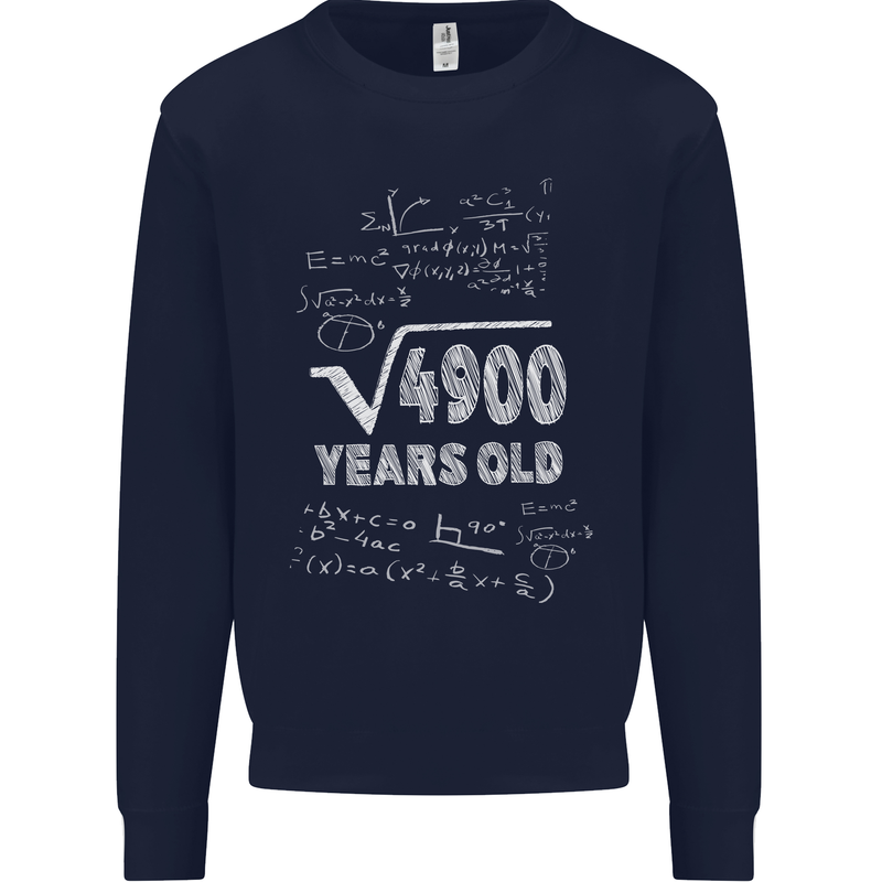 70th Birthday 70 Year Old Geek Funny Maths Mens Sweatshirt Jumper Navy Blue