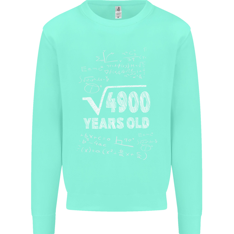 70th Birthday 70 Year Old Geek Funny Maths Mens Sweatshirt Jumper Peppermint