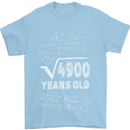 70th Birthday 70 Year Old Geek Funny Maths Mens T-Shirt 100% Cotton Light Blue