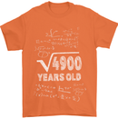 70th Birthday 70 Year Old Geek Funny Maths Mens T-Shirt 100% Cotton Orange