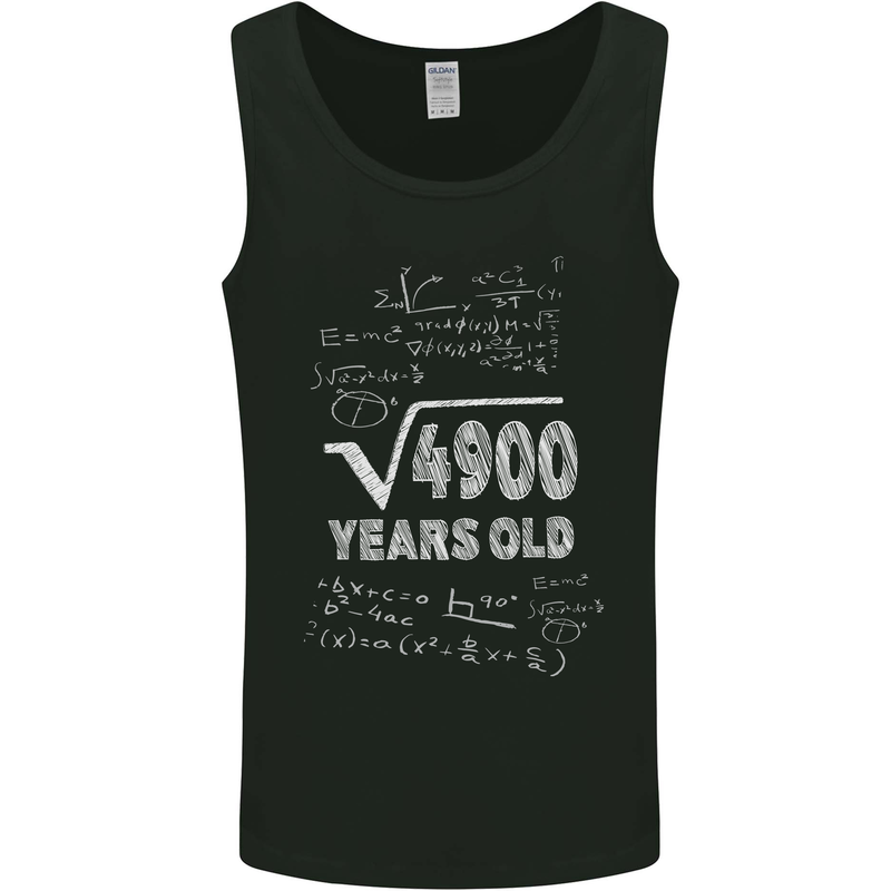 70th Birthday 70 Year Old Geek Funny Maths Mens Vest Tank Top Black