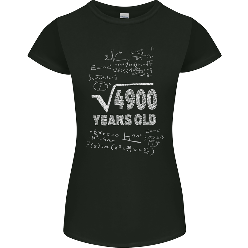 70th Birthday 70 Year Old Geek Funny Maths Womens Petite Cut T-Shirt Black