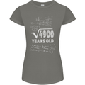 70th Birthday 70 Year Old Geek Funny Maths Womens Petite Cut T-Shirt Charcoal