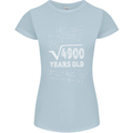 70th Birthday 70 Year Old Geek Funny Maths Womens Petite Cut T-Shirt Light Blue