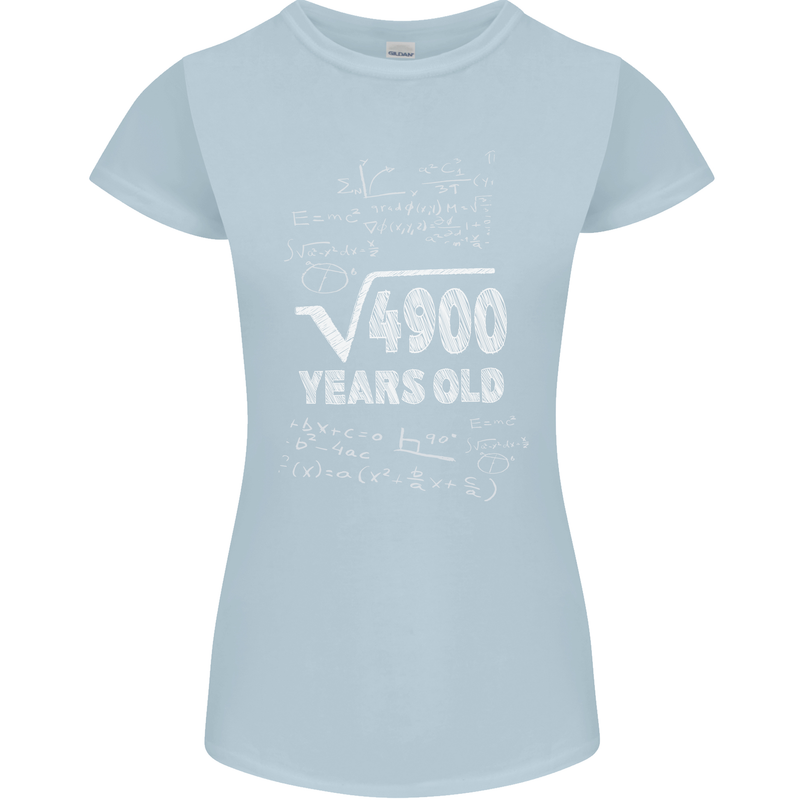 70th Birthday 70 Year Old Geek Funny Maths Womens Petite Cut T-Shirt Light Blue