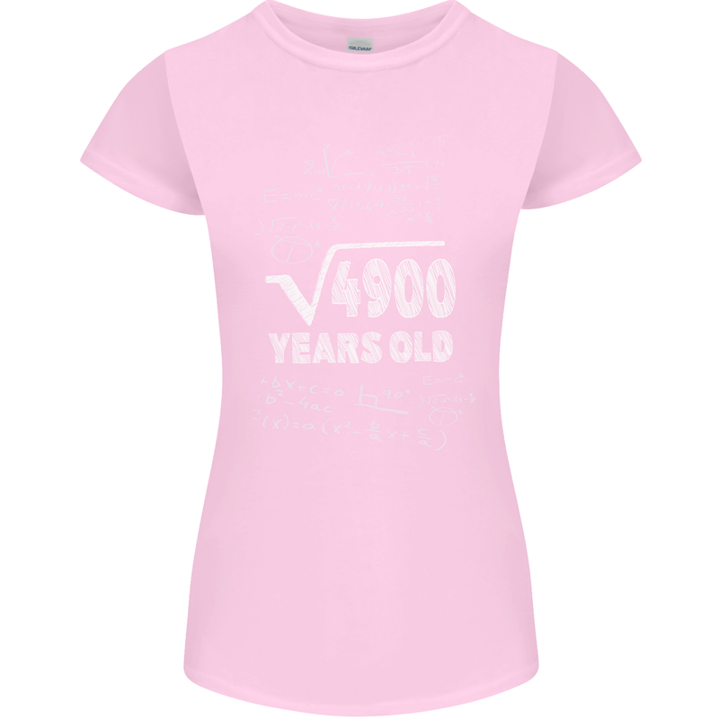 70th Birthday 70 Year Old Geek Funny Maths Womens Petite Cut T-Shirt Light Pink