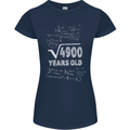 70th Birthday 70 Year Old Geek Funny Maths Womens Petite Cut T-Shirt Navy Blue