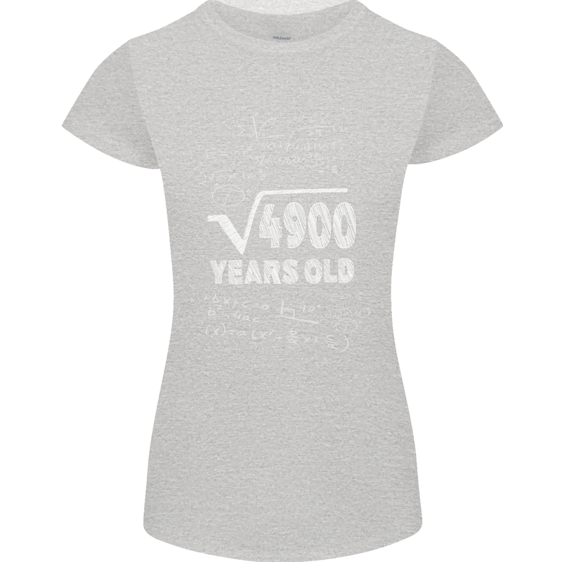 70th Birthday 70 Year Old Geek Funny Maths Womens Petite Cut T-Shirt Sports Grey