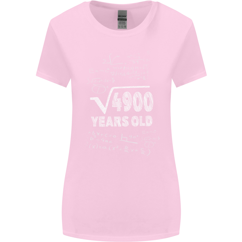 70th Birthday 70 Year Old Geek Funny Maths Womens Wider Cut T-Shirt Light Pink