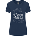 70th Birthday 70 Year Old Geek Funny Maths Womens Wider Cut T-Shirt Navy Blue