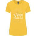 70th Birthday 70 Year Old Geek Funny Maths Womens Wider Cut T-Shirt Yellow