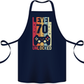 70th Birthday 70 Year Old Level Up Gamming Cotton Apron 100% Organic Navy Blue