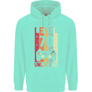 70th Birthday 70 Year Old Level Up Gamming Mens 80% Cotton Hoodie Peppermint