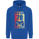 70th Birthday 70 Year Old Level Up Gamming Mens 80% Cotton Hoodie Royal Blue