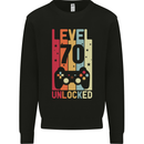 70th Birthday 70 Year Old Level Up Gamming Mens Sweatshirt Jumper Black