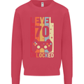 70th Birthday 70 Year Old Level Up Gamming Mens Sweatshirt Jumper Heliconia