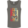70th Birthday 70 Year Old Level Up Gamming Mens Vest Tank Top Charcoal