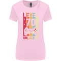 70th Birthday 70 Year Old Level Up Gamming Womens Wider Cut T-Shirt Light Pink
