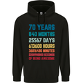 70th Birthday 70 Year Old Mens 80% Cotton Hoodie Black