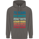 70th Birthday 70 Year Old Mens 80% Cotton Hoodie Charcoal