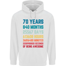 70th Birthday 70 Year Old Mens 80% Cotton Hoodie White
